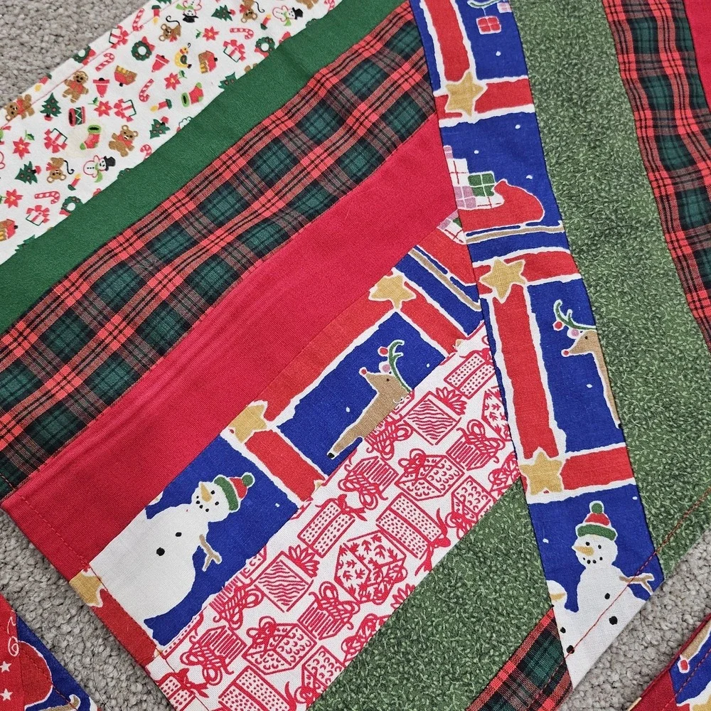 Homemade Christmas Vintage Inspired Patchwork Red Placemats Set of 4 Holiday